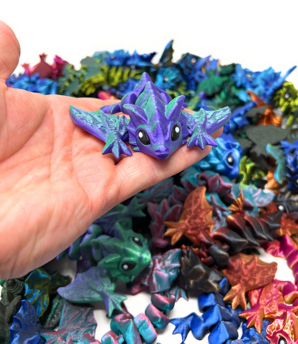 Mini 3" Baby Shiny Wyvern Dragon Butterfly 3D Printed Cinderwing3D Articulated Fidget Toy