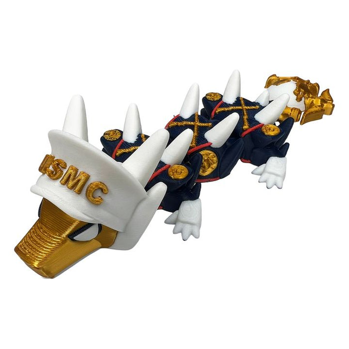8" 3D Printed USMC Dragon – Marine Corps Articulated Flexi Dragon – Military Collectible Desk Companion & Gift
