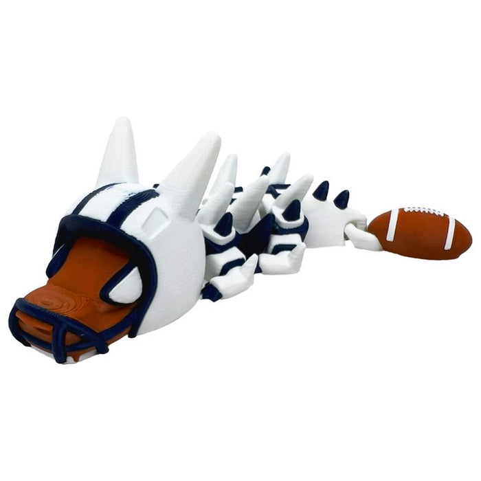 8" 3D Printed Football Dragon – Articulated Flexi Sports Dragon with Football Tail – Game Day Collectible & Fidget Toy