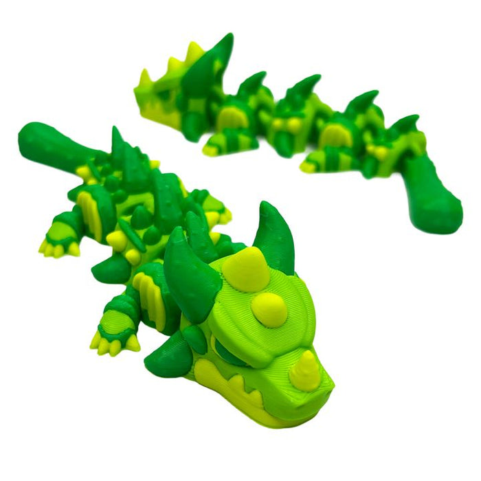 8" 3D Printed Pickle Dragon – Articulated Flexi Dragon – Funny Food-Themed Fantasy Collectible & Fidget Toy