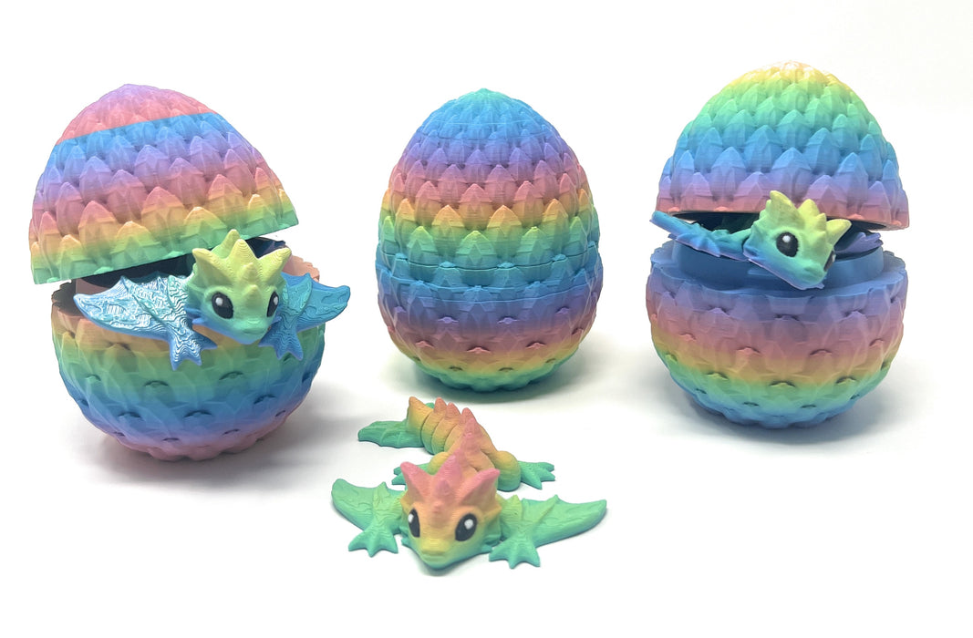 Baby Wyvern Dragon with Dragon Egg 3D Printed Cinderwing3D Articulated Fidget Toy