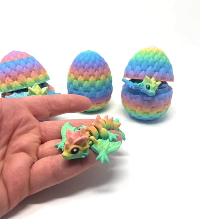 Baby Wyvern Dragon with Dragon Egg 3D Printed Cinderwing3D Articulated Fidget Toy