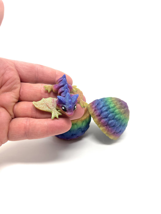 Baby Wyvern Dragon with Dragon Egg 3D Printed Cinderwing3D Articulated Fidget Toy