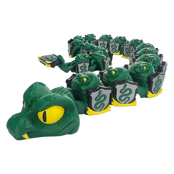 3D Printed Snake Dragon – Articulated Flexi Serpent Dragon with Shield Armor – Fantasy Fidget Dragon Collectible