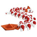 Full view of the white, red and orange Sewer Clown Dragon with balloon details and a boat-shaped tail.