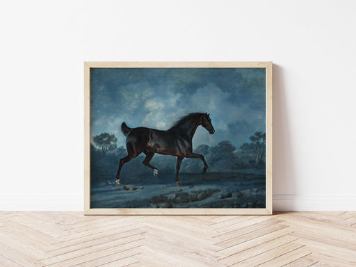 Vintage Black Horse Print, Vintage Landscape Print, Landscape Art Print, Vintage Farmhouse Art Print, Printed Landscape Print,Unframed DC104 - Gocutouts